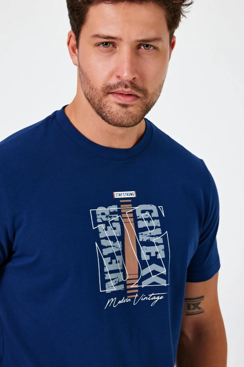 الكسندر جاردي Printed Regular Fit T-Shirt (E24-00213)