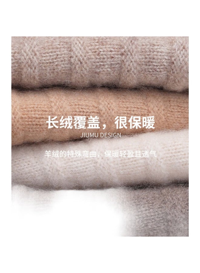 Jiumu Cashmere Hat For Women, Autumn And Winter Warm Knitted Wool Cap, Ladies' Wool Knitted Hat, Postpartum Hat, Winter Cold-Proof Hat, Winter Cap - Image 1