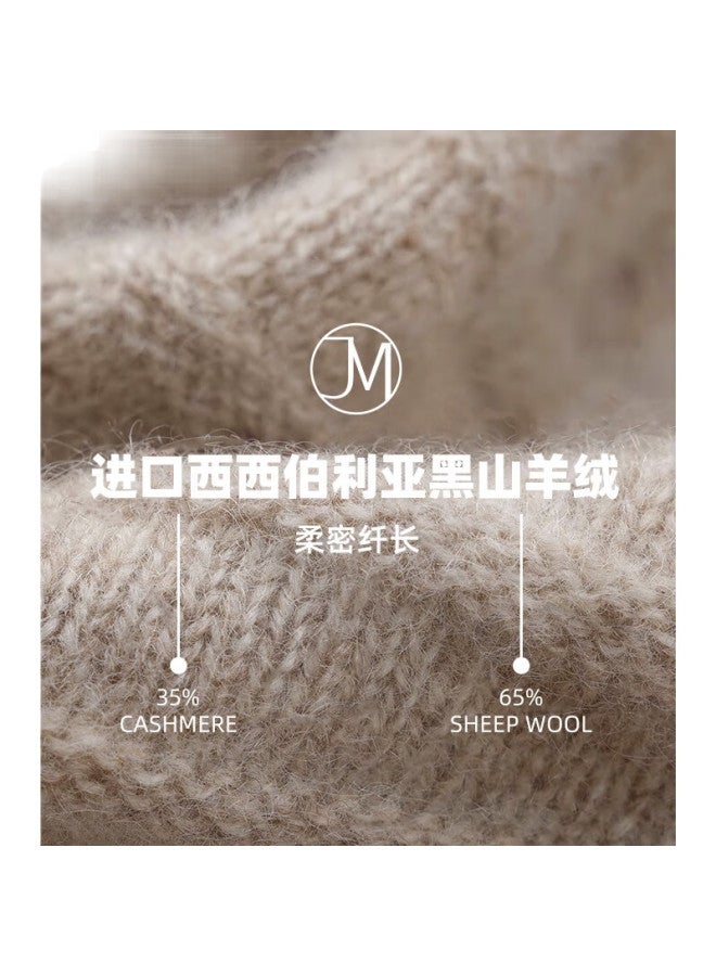 Jiumu Cashmere Hat For Women, Autumn And Winter Warm Knitted Wool Cap, Ladies' Wool Knitted Hat, Postpartum Hat, Winter Cold-Proof Hat, Winter Cap - Image 3