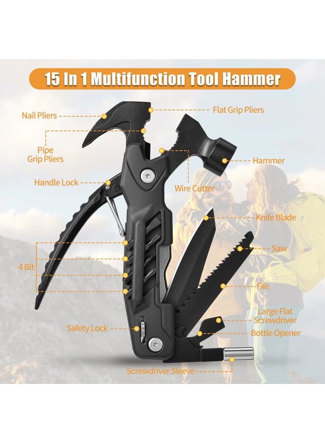 SULKADA Multitool Hammer 15 in 1 Camping Accessories Survival Gear,Gift for Men Christmas Stocking Stuffers Unique Brithday Gift Ideas - Image 2