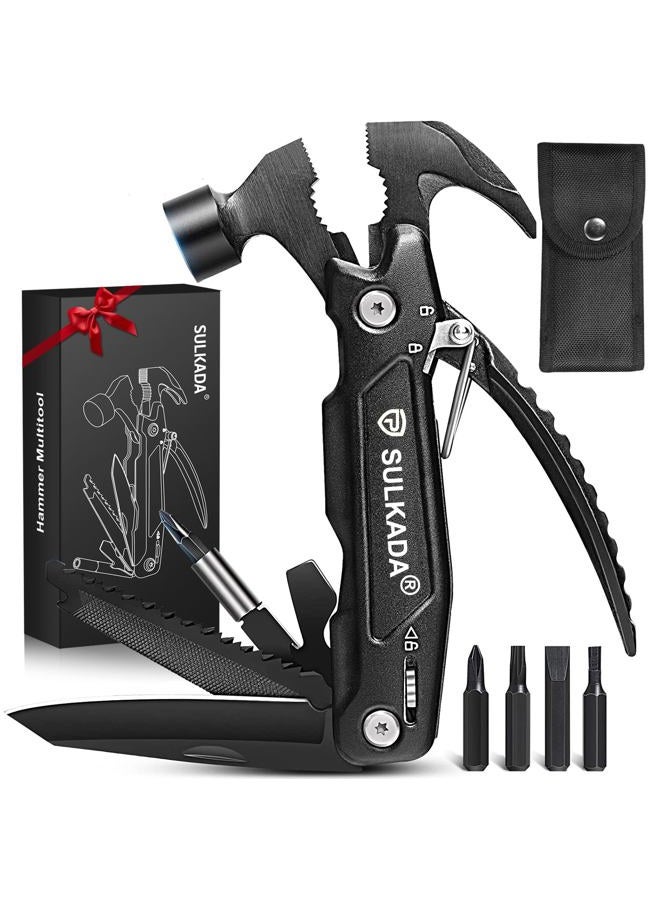 SULKADA Multitool Hammer 15 in 1 Camping Accessories Survival Gear,Gift for Men Christmas Stocking Stuffers Unique Brithday Gift Ideas - Image 1