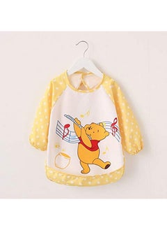 iDream Kids Waterproof Washable Long Sleeve Apron For Painting Artwork Feeding (Yellow1) 
