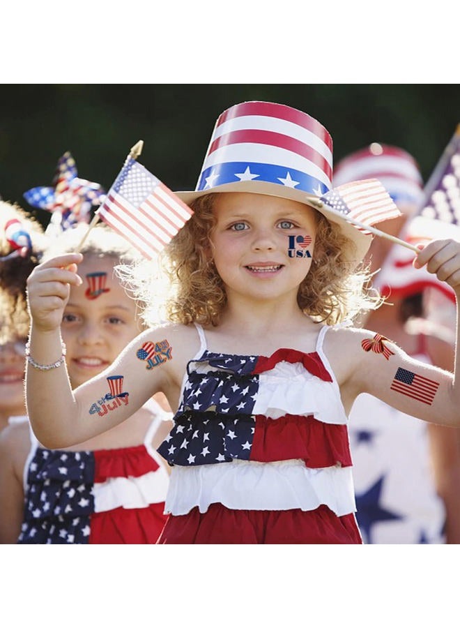 Hohamn 4th of July Patriotic Temporary Tattoos - 20 Sheets American Flag Independence Day Tattoos for USA Theme Party Supplies Favors - Image 4