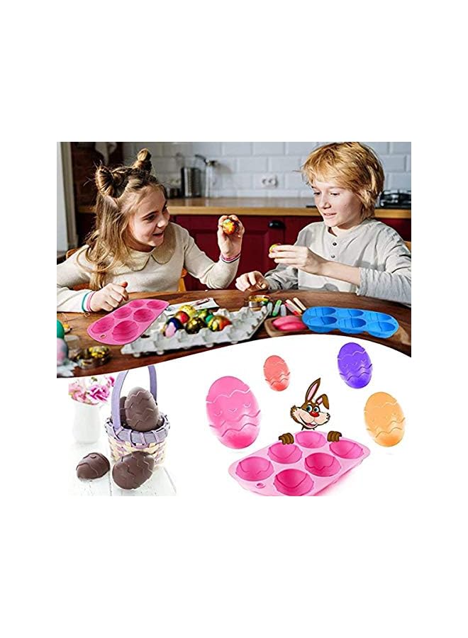 S-TOP 3D Egg Shape Silicone Cake Candy and Chocolate Non-stick Mold and Measure Spoons Set, Trays Cooking Supplies for DIY Chocolate, Candies, Soap, Ice Cube Trays Baking Molds - Image 2
