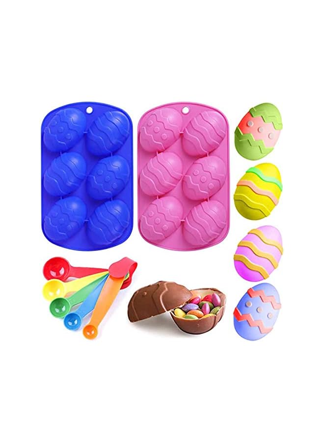 S-TOP 3D Egg Shape Silicone Cake Candy and Chocolate Non-stick Mold and Measure Spoons Set, Trays Cooking Supplies for DIY Chocolate, Candies, Soap, Ice Cube Trays Baking Molds - Image 4