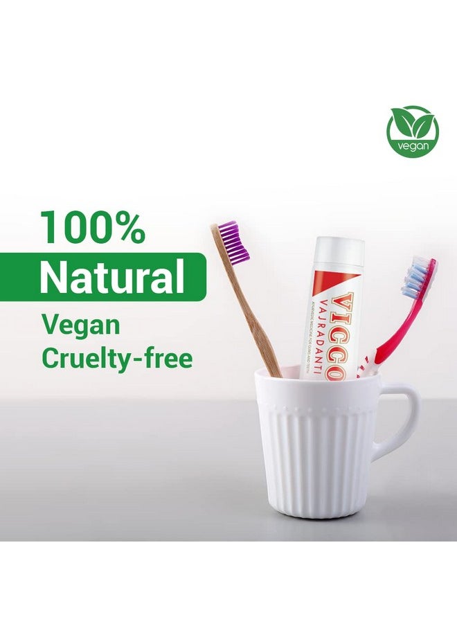 VICCO Vajradanti Ayurvedic Toothpaste 200 Gm Pack Of 3| Regular Flavour,|18 Essential Herbs And Barks| Prevents Bad Breath| For Strong And Healthy Teeth  - Image 3