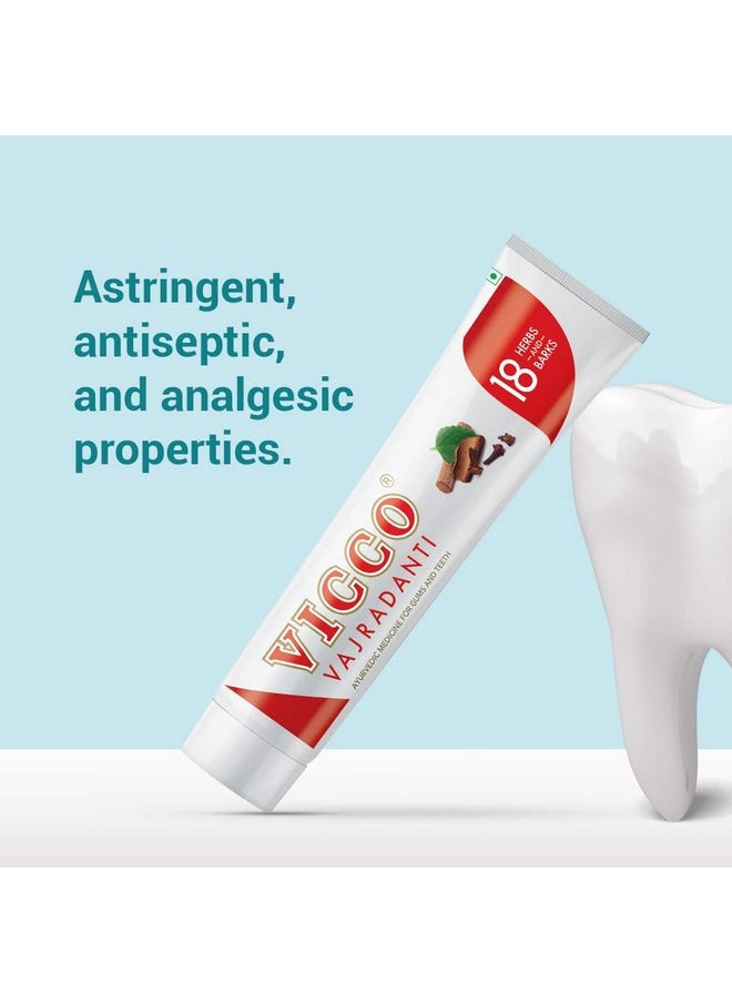 VICCO Vajradanti Ayurvedic Toothpaste 200 Gm Pack Of 3| Regular Flavour,|18 Essential Herbs And Barks| Prevents Bad Breath| For Strong And Healthy Teeth  - Image 2