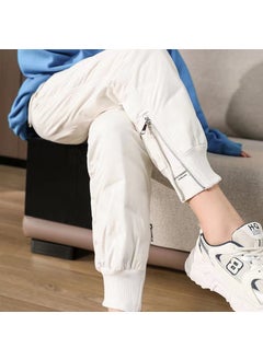 Generic 2024 Womens Winter Cotton Pants Fashion Warm Thick Loose Casual White thermal cotton pants 239# 