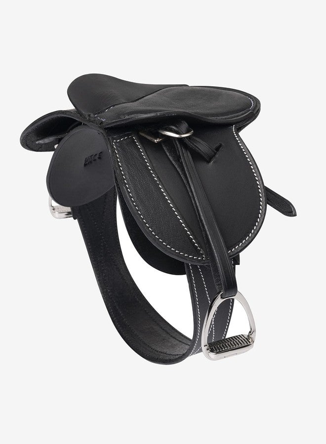 LeMieux Toy Pony Saddle - Black - Fine Grain Leather - Suitable for Ages 8 Years + - Image 2