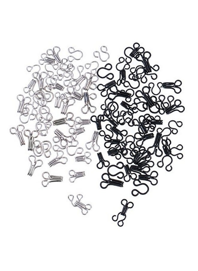 Bememo 50 Set Sewing Hooks And Eyes Closure For Bra And Clothing 3 Sizes (Silver And Black) - Image 3