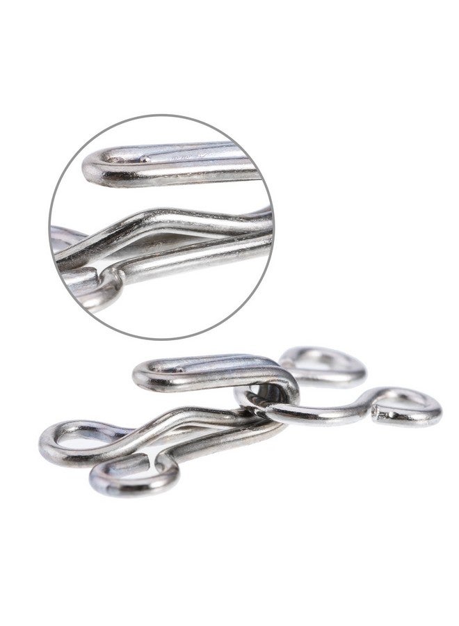 Bememo 50 Set Sewing Hooks And Eyes Closure For Bra And Clothing 3 Sizes (Silver And Black) - Image 4
