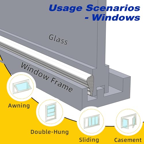 ESUFEIR Weather Stripping Door Seal Strip for Door Frame,Window Insulation for Winter,Doors Soundproofing Gap Filler,Window Sealer Exterior Doors Weather Stripping,Foam Windows Draft Stopper (White,118'') - Image 5