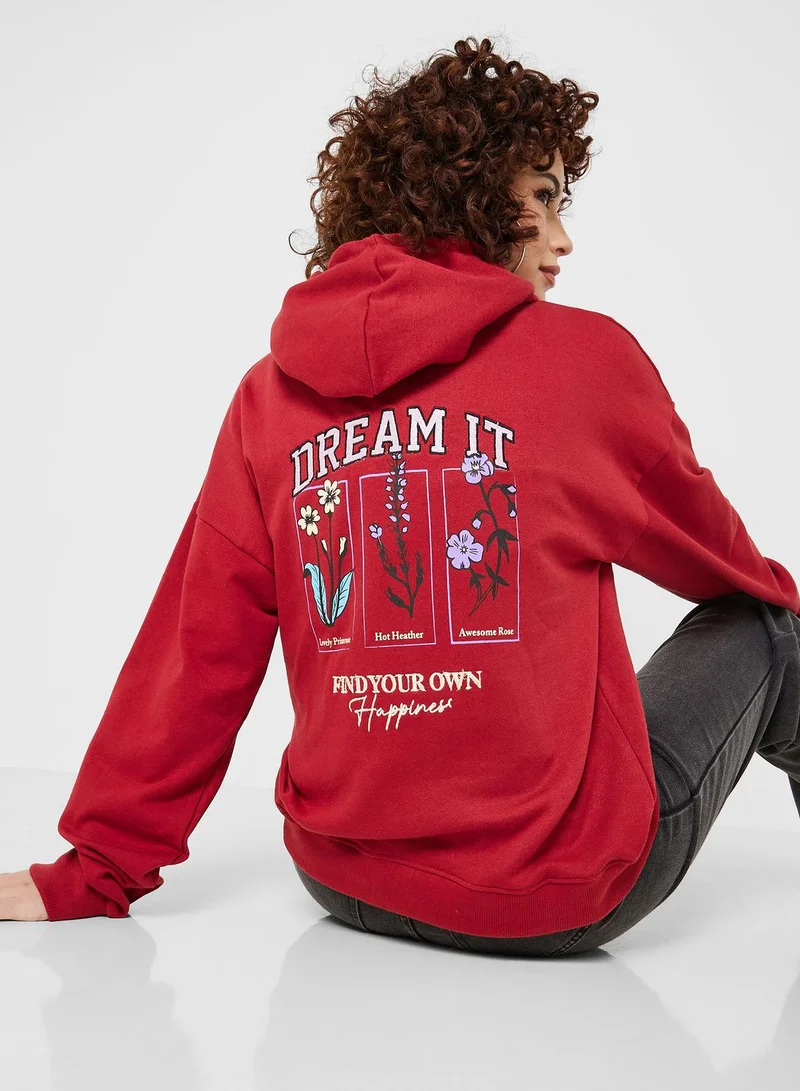 Ginger Graphic Hoodie With Embroidery