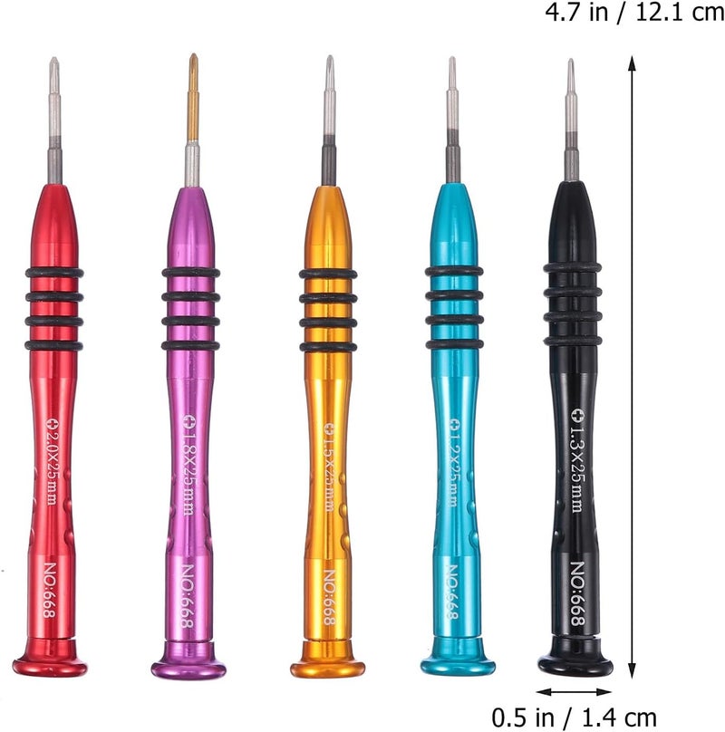 5pcs Magnetic Precision Screwdriver Set Manual Cross Head Repair Tools for Household and Electronics Maintenance Random Color - Image 2
