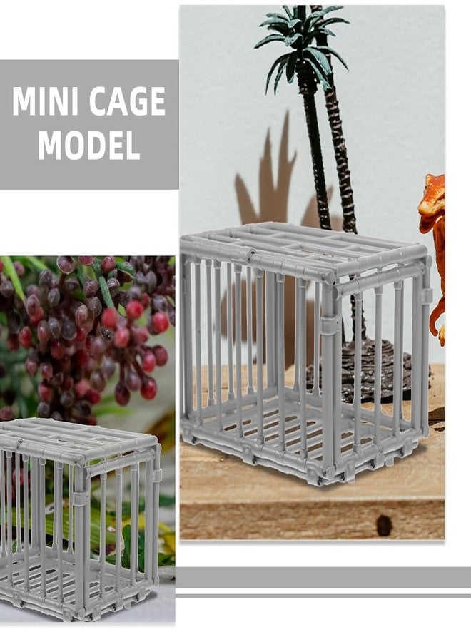 TOYANDONA 2pcs Mini Cage Model Miniature Plastic Animal Cage Fence Model for Dollhouse Micro Landscape Accessories - Image 3