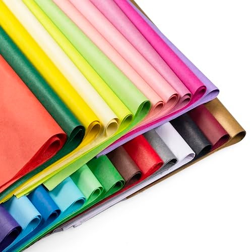 Ambey Papers LLP (Pack of 100 Sheets) 18 GSM | Gift Wrapping Tissue | Kite Paper for Art Craft | Colored Tissue | Colourful Wrapping Large Size 50x66 cm - Image 1
