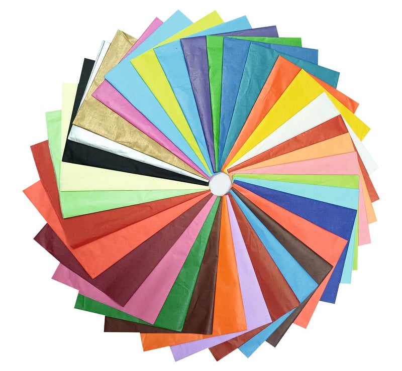 Ambey Papers LLP (Pack of 100 Sheets) 18 GSM | Gift Wrapping Tissue | Kite Paper for Art Craft | Colored Tissue | Colourful Wrapping Large Size 50x66 cm - Image 2