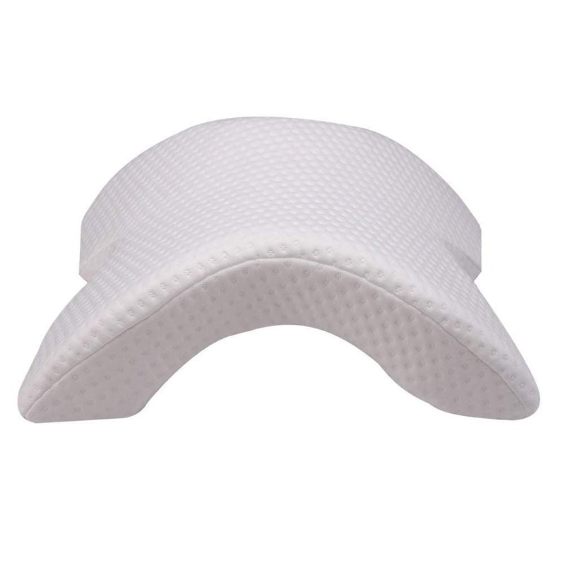 KPS Pain Relief Memory Foam Comfortable Neck Support Pillow for Peaceful Night Sleep Pressure Free (White) Multi-Function (Silk Fabric) Anti-Hand Numb Snore Neck-Protection (Pack of 1) - Image 1