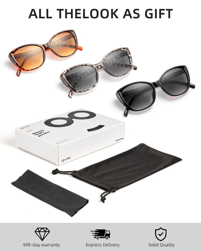JOLISU 3 Pack Reading Sunglasses for Women, Sun Readers Glasses Spring Hinge Outdoor Sunglasses With UV400 Protection (2.00) - Image 5