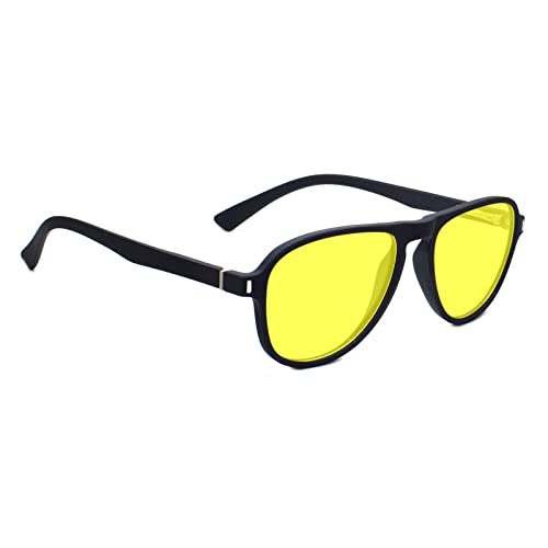 Peter Jones TR Matte Finished Aviator Frame Unisex Night Vision Polarized Sunglasses (TR011Y) - Image 1
