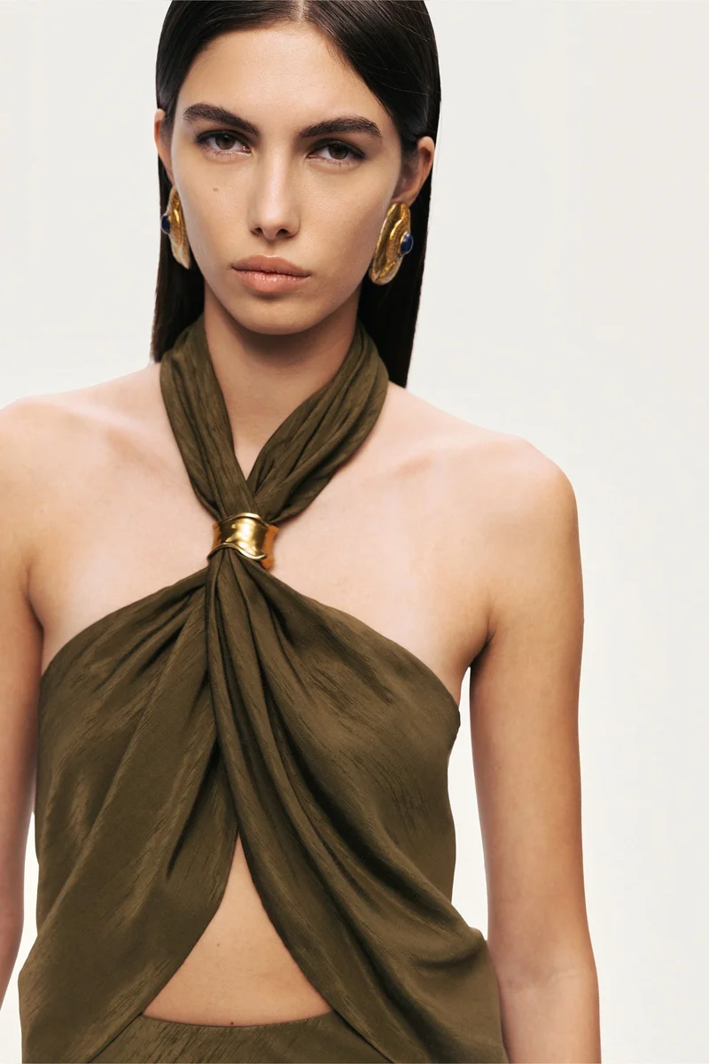 نوكتورن Twist Halter Neck Blouse