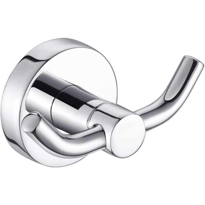CHROME BATHROOM HOOKS FOR TOWELS MODERN DOUBLE TOWEL HOOK DESIGN IDEAL FOR USE AS ROBE TOWEL HOOKS SHOWER WALL HOOKS OR KITCHEN HOOKS TOWEL HOLDER DOUBLE HOOK DESIGN