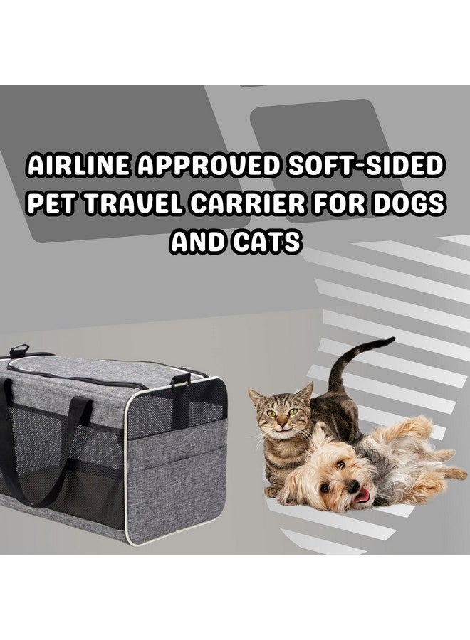 حقيبة سفر ناعمة الجوانب معتمدة من شركة الطيران للحيوانات الأليفة - (حقيبة دافل، رمادية) للجراء والكلاب الصغيرة والقطط | حقيبة سفر محمولة وجيدة التهوية للحيوانات الأليفة مع وسادة صوف قابلة للإزالة - Image 3