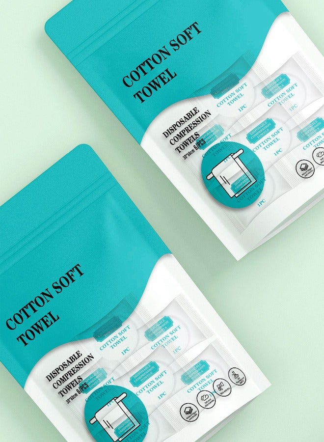 أوكيوز منشفة وجه مضغوطة يمكن التخلص منها منشفة مضغوطة صغيرة محمولة مناديل مضغوطة مناسبة للسفر والأنشطة الخارجية العائلية 20 قطعة - Image 2