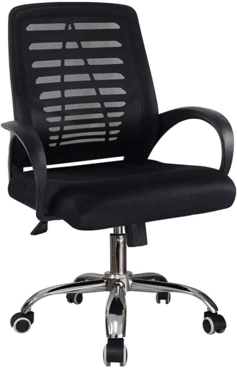 Ergonomic Mesh Office Chair, Breathable High Back, Chrome Base, Ergonomic Armrest, Holds up to 181.5 kg, Black