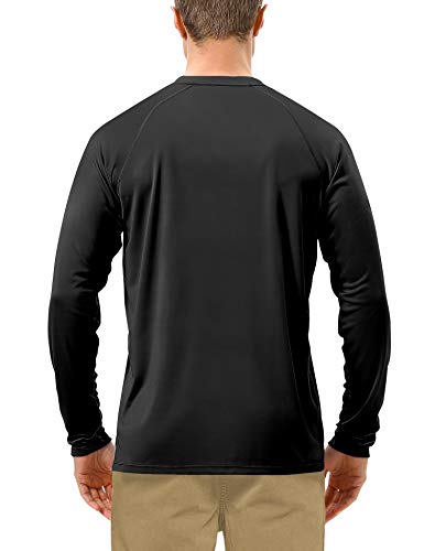Roadbox Mens UPF 50 UV Sun Protection Shirts Outdoor Long Sleeve SPF Diving Rash Guard for Fishing Hiking Swimming Black - Image 3