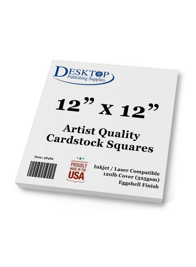 Desktop Publishing Supplies Premium White Cardstock Squares Ultra Thick Artist Drawing Quality Eggshell Finish For Spin Art Refill Sketching Charcoal Watercolor & Painting (12" X 12" 100 Pack)  - Image 2