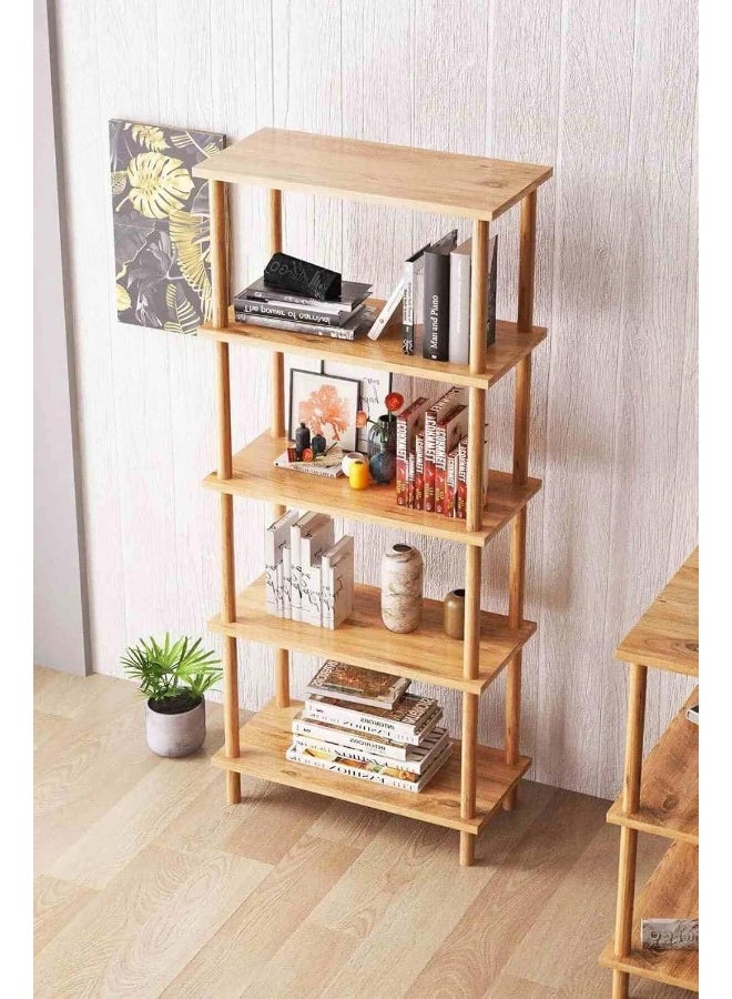 Horoof Home 5-Tier Wooden Shelving Unit – Freestanding Storage Rack for Living Room, Office, Bedroom & Kitchen  - Image 3