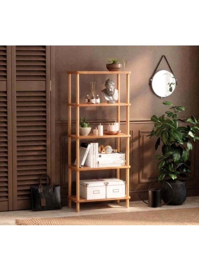 Horoof Home 5-Tier Wooden Shelving Unit – Freestanding Storage Rack for Living Room, Office, Bedroom & Kitchen  - Image 5