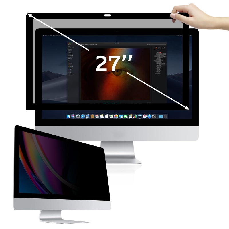 bersem Fully Removable Privacy Screen Protector for iMac 27 inch Monitor, Anti-Spy, Anti-Scratch, UV-Blocking, Matte Finish - Image 1