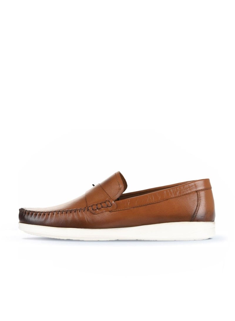 BUENO Men's Classic Leather Loafers with Metal Buckle – Sleek Slip-On Shoes for Formal and Everyday Wear - Image 3