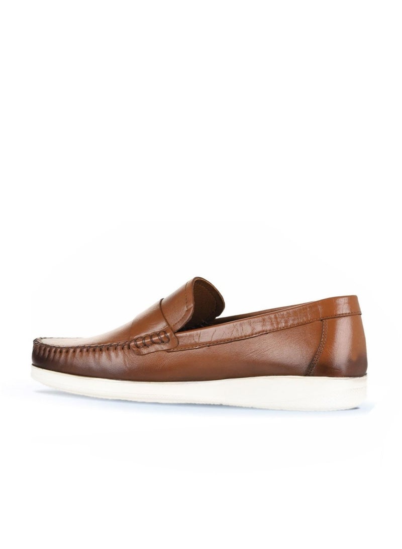 BUENO Men's Classic Leather Loafers with Metal Buckle – Sleek Slip-On Shoes for Formal and Everyday Wear - Image 4