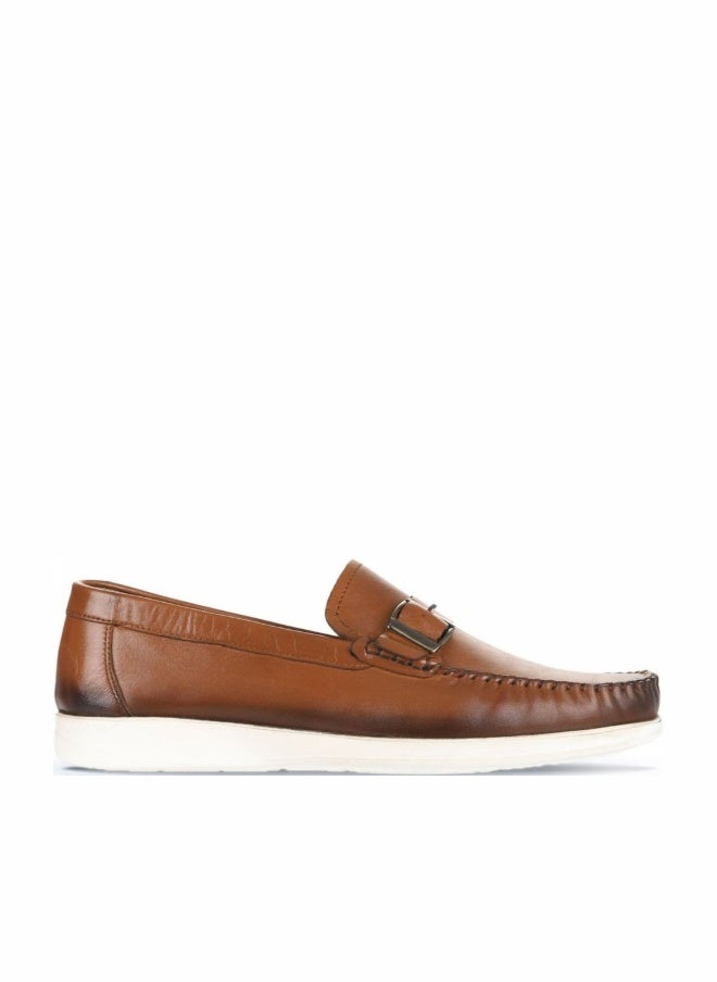 BUENO Men's Classic Leather Loafers with Metal Buckle – Sleek Slip-On Shoes for Formal and Everyday Wear - Image 1