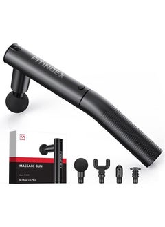 Extend Massage Gun, 2 In 1 Electric Hand Held Back Massager Gun Deep Tissue, Percussion Muscle Massage Gun With Type-c Charging - Black