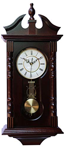 Vmarketingsite Wall Clocks: Grandfather Wood Wall Clock with Chime. Pendulum Wood Traditional Clock. Makes a Great Housewarming or Birthday Gift Wall Clock Chimes Every Hour with Westminster Melody - Image 1