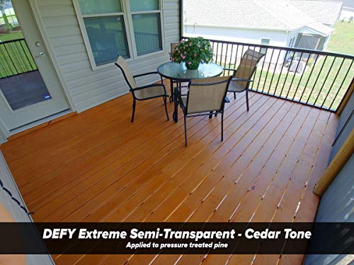 DEFY Extreme Wood Stain and Sealer in One - 1 Gallon Semi-Transparent Waterproof Coating for All Wood Types - Cedar Tone - Image 4