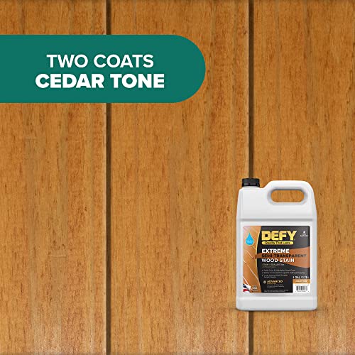 DEFY Extreme Wood Stain and Sealer in One - 1 Gallon Semi-Transparent Waterproof Coating for All Wood Types - Cedar Tone - Image 2
