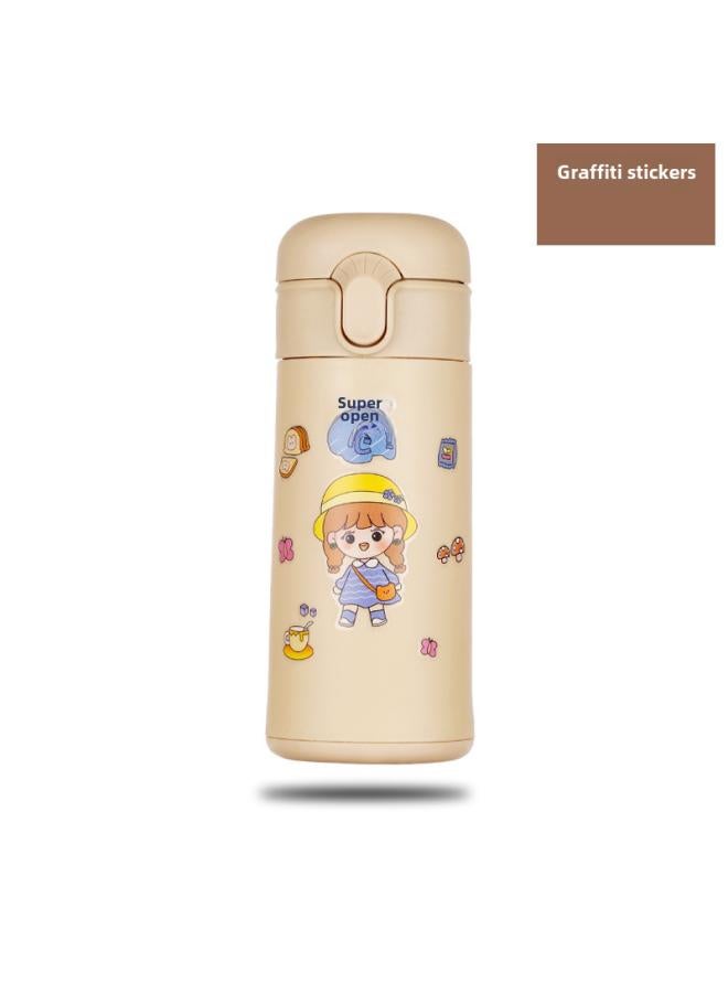 Beauenty Fashion Cartoon Glass Bouncing Drinking Cup Portable Student Water Cup 