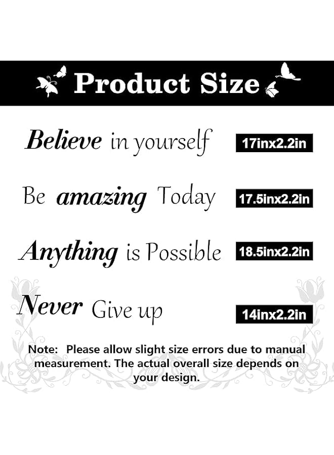 S-TOP Inspirational Wall Stickers, Quotes Letter Wall Art Stickers, Motivational Removable Wall Decor, Positive Word Butterfly Decals, Peel and Stick for Bedroom Living Room Hallways Family Office - Image 2