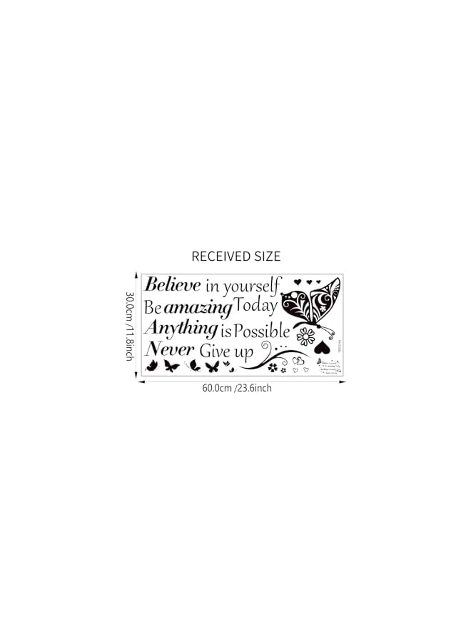 S-TOP Inspirational Wall Stickers, Quotes Letter Wall Art Stickers, Motivational Removable Wall Decor, Positive Word Butterfly Decals, Peel and Stick for Bedroom Living Room Hallways Family Office - Image 4