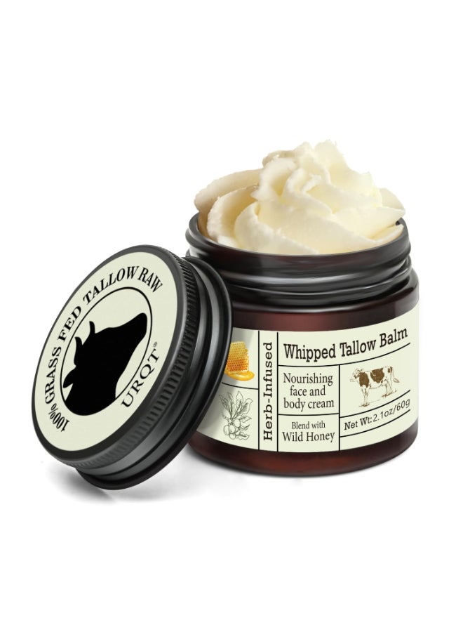 URQT Beef Tallow for Skin Organic GrassFed Whipped Beef Tallow and Honey Balm Deeply Moisturizing for Face Body Natural Skin Care for Soft Supple Skin - Image 2