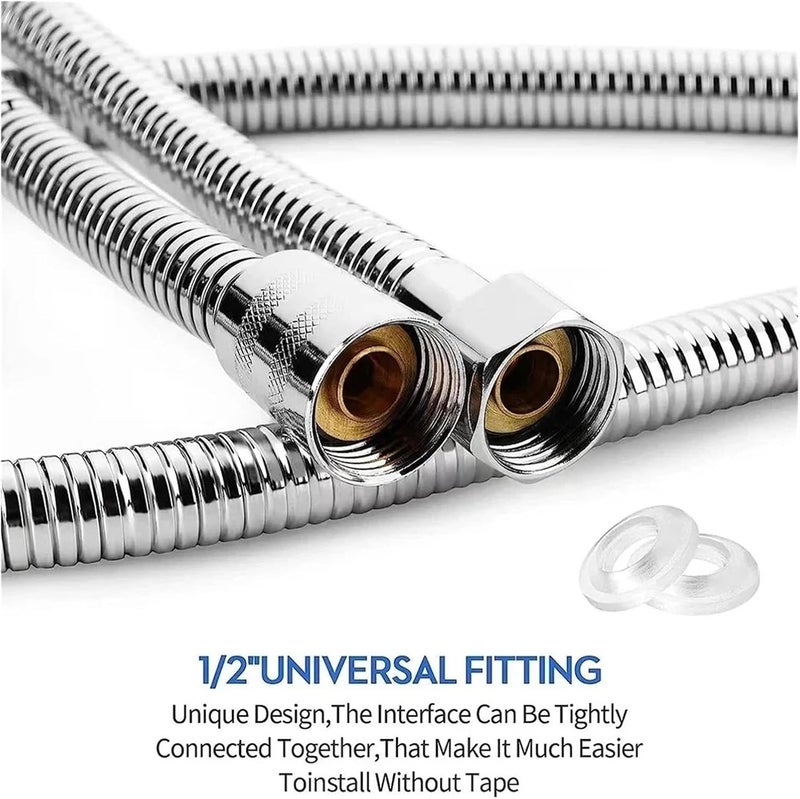 1.5M 2M Stainless Steel Hose Extension Tube Bathroom Shower Water Pipe Draw Accessories(1.5M) - Image 2