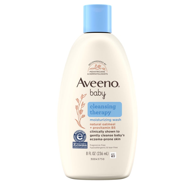 Aveeno Baby Aveeno Baby Cleansing Therapy Moisturizing Baby Body Wash with Natural Oatmeal ProVitamin B5 Gentle TearFree Baby Bath Wash for Sensitive EczemaProne Skin Hypoallergenic 8 oz