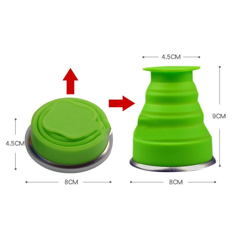 JIELUO Silicone Collapsible Travel Water Cup, 6Pack Collapsible Silicone Cup with Lid, Expandable Drinking Cup Set, Reusable Mug for Camping, Hiking, Travel - Image 2