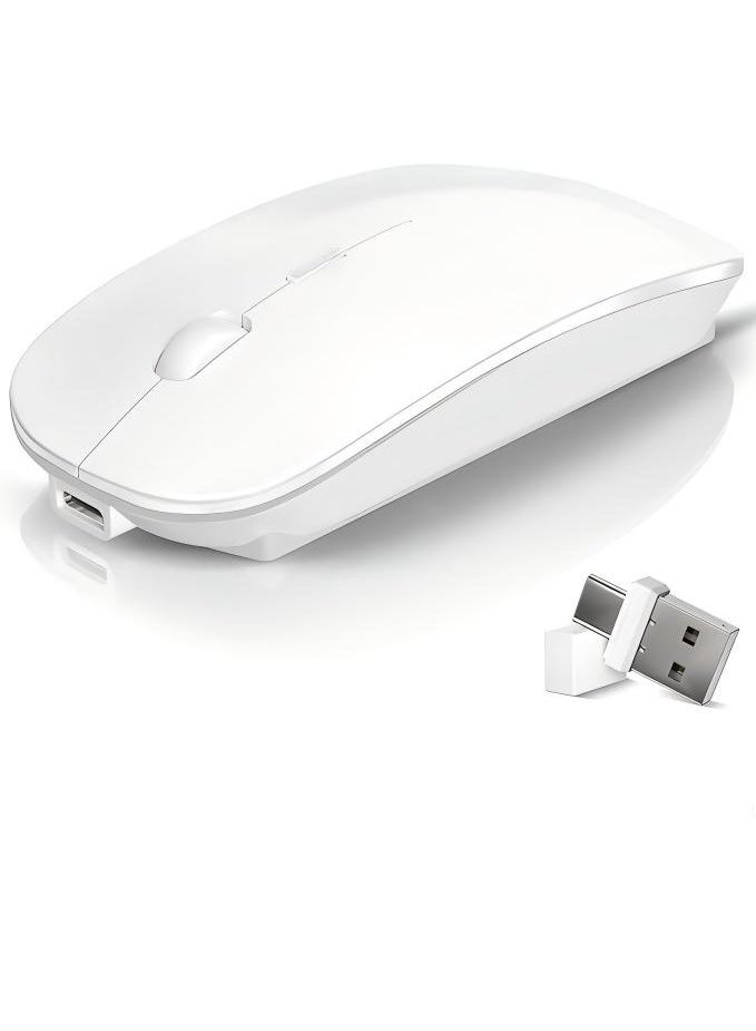 Mouse for MacBook Wireless Bluetooth Mouse Laptop MacBook Air Mac Pro Rechargeable Silent PC iPad Optical Mice with Dual Mode Switch Bluetooth 5.2/3.0 and 2.4GHz USB Type-C - Image 1
