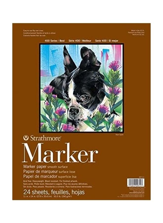 Strathmore 400 Series Marker Pad, 11"x14" Glue Bound, 24 Sheets per Pad - Image 2